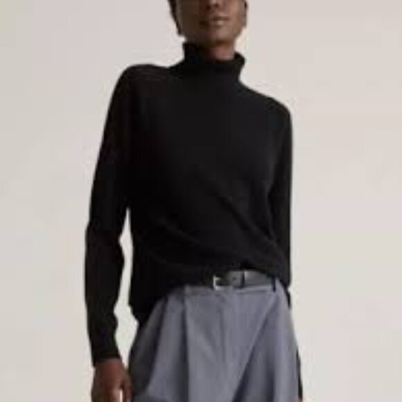 Quince Black Turtleneck Cashmere Sweater Small NWT - Picture 8 of 8